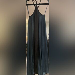 Banana Republic Teal and Black Strappy Midi Dress